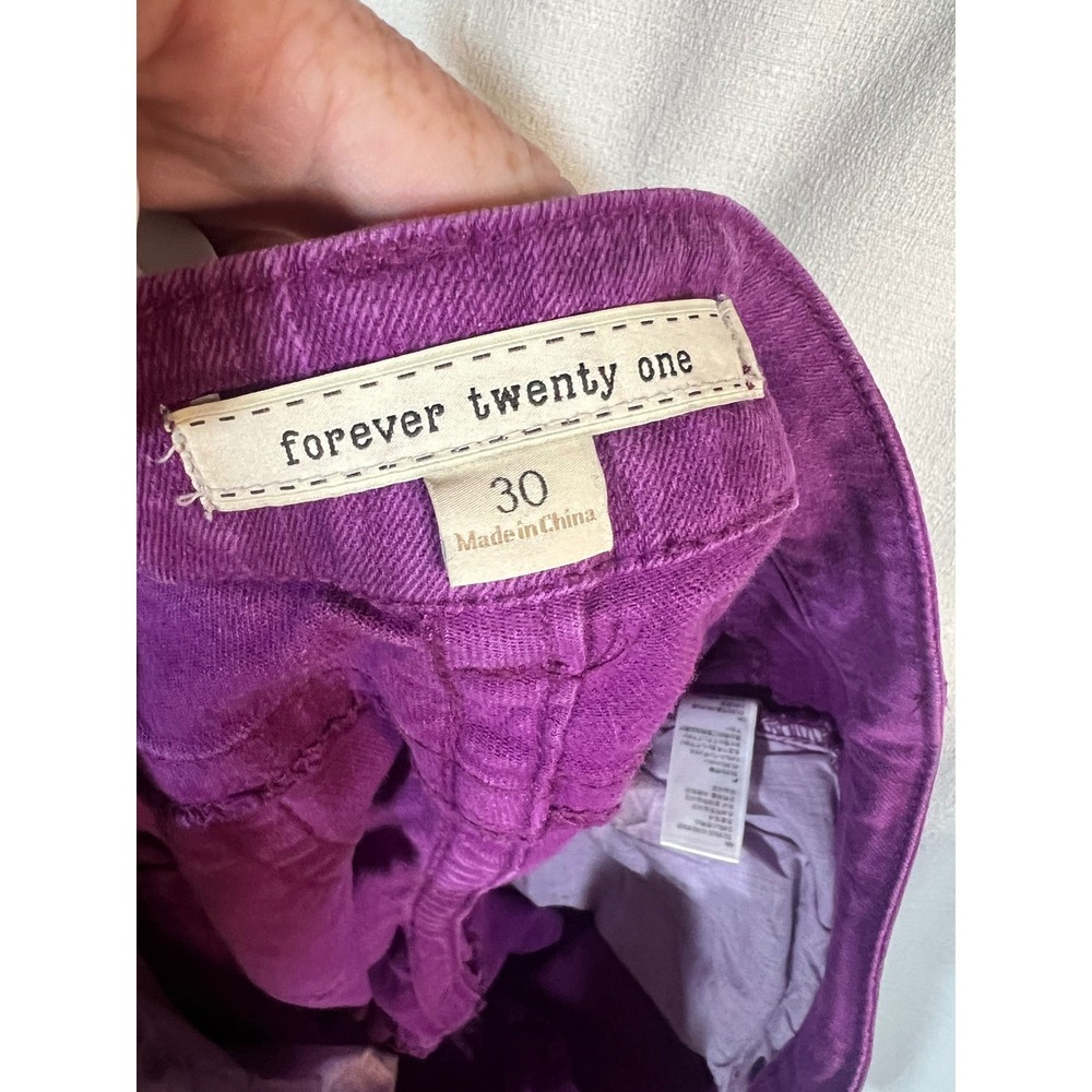 Forever 21 Purple Skinny Jeans Womens Size 30 Stretch Denim Five Pocket Classic - Picture 3 of 5